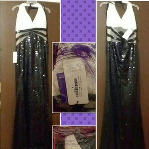 A-line sequence evening dress